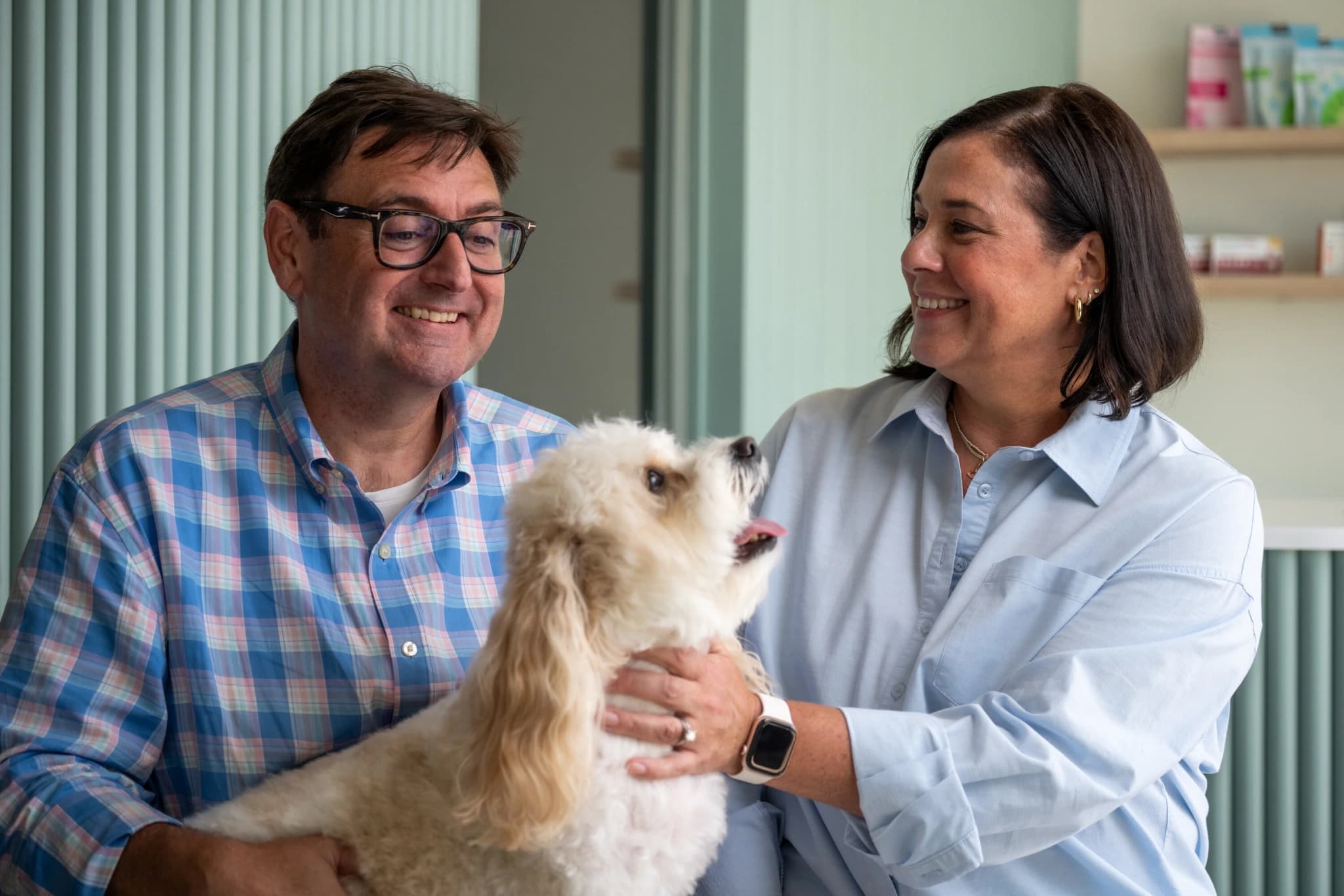 Couple with their dog
