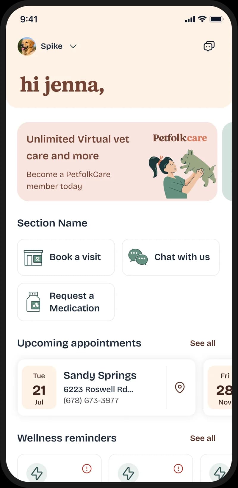 The Petfolk app on a phone