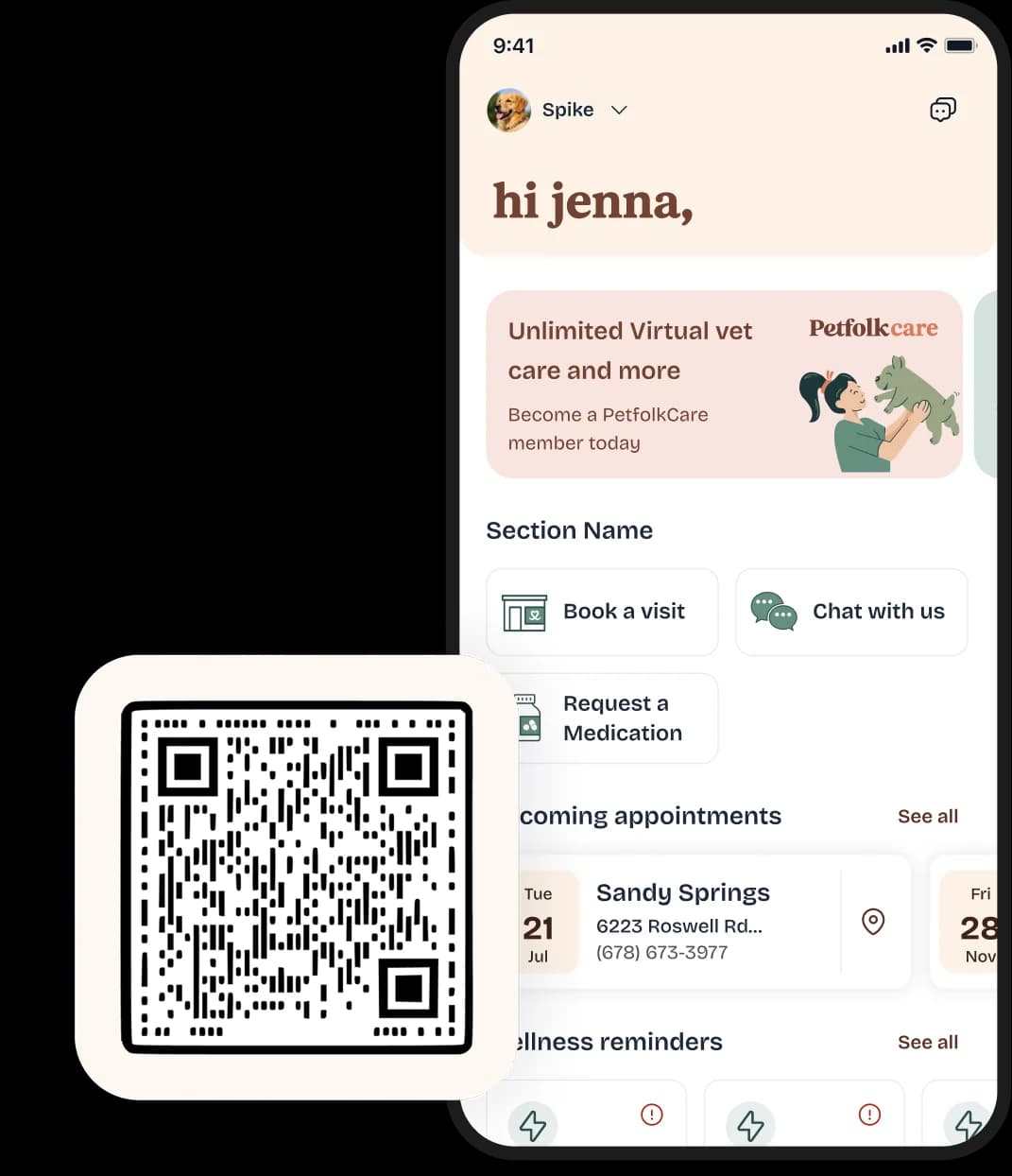 The Petfolk app on a phone